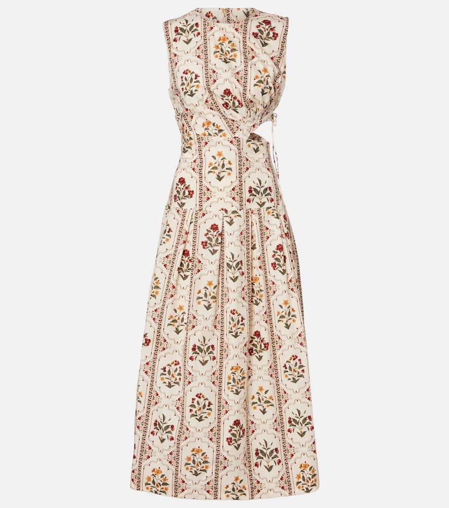 agua by agua bendita otoño andes floral cotton midi dress