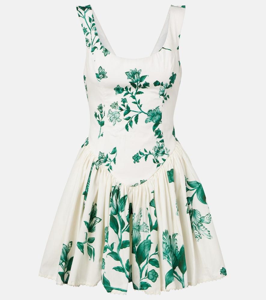 agua by agua bendita pluma floral cotton minidress