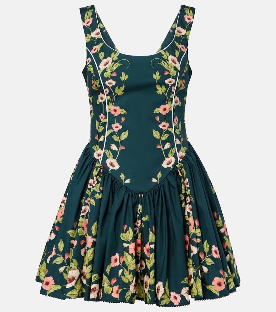 agua by agua bendita pluma floral cotton minidress