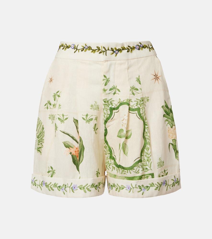 agua by agua bendita rommy floral linen bermuda shorts