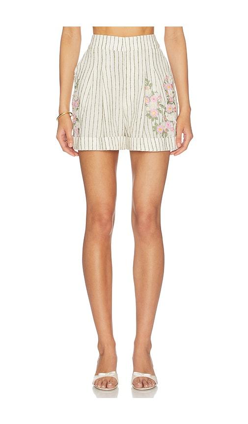 agua by agua bendita rommy paraiso skirt in beige.