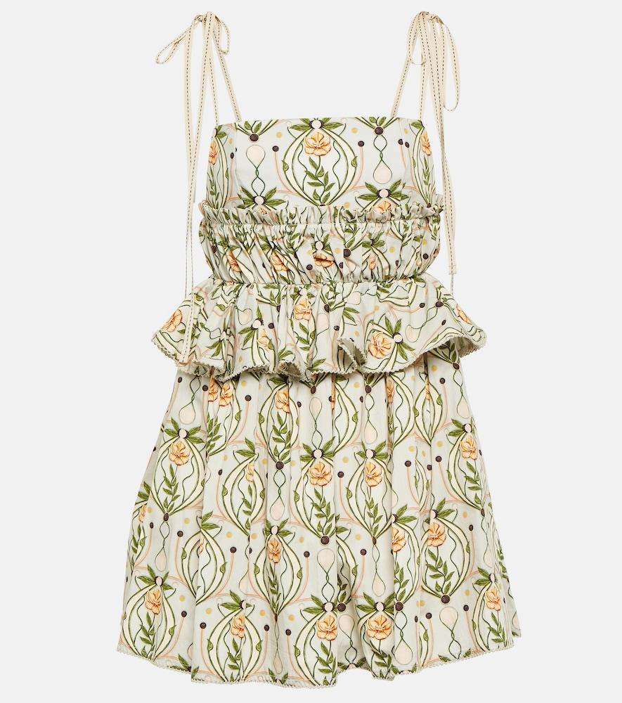 agua by agua bendita salvador lunar printed poplin minidress