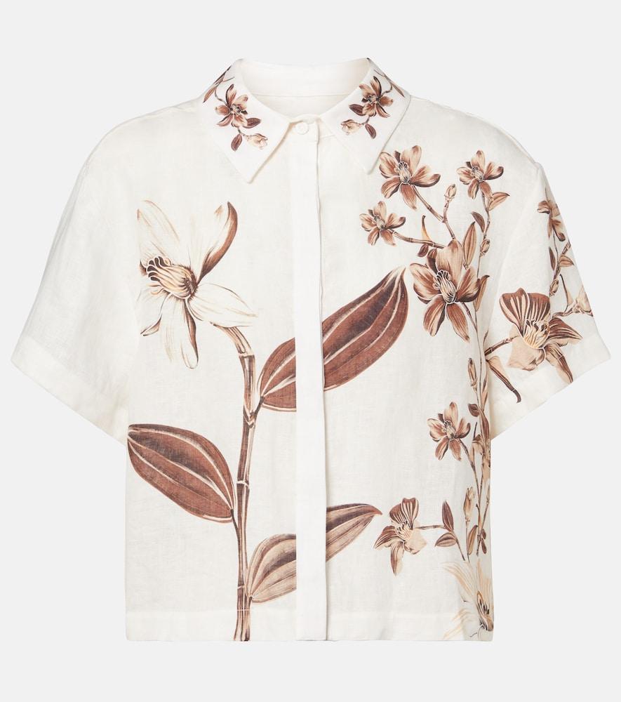 agua by agua bendita virtuosa floral linen shirt