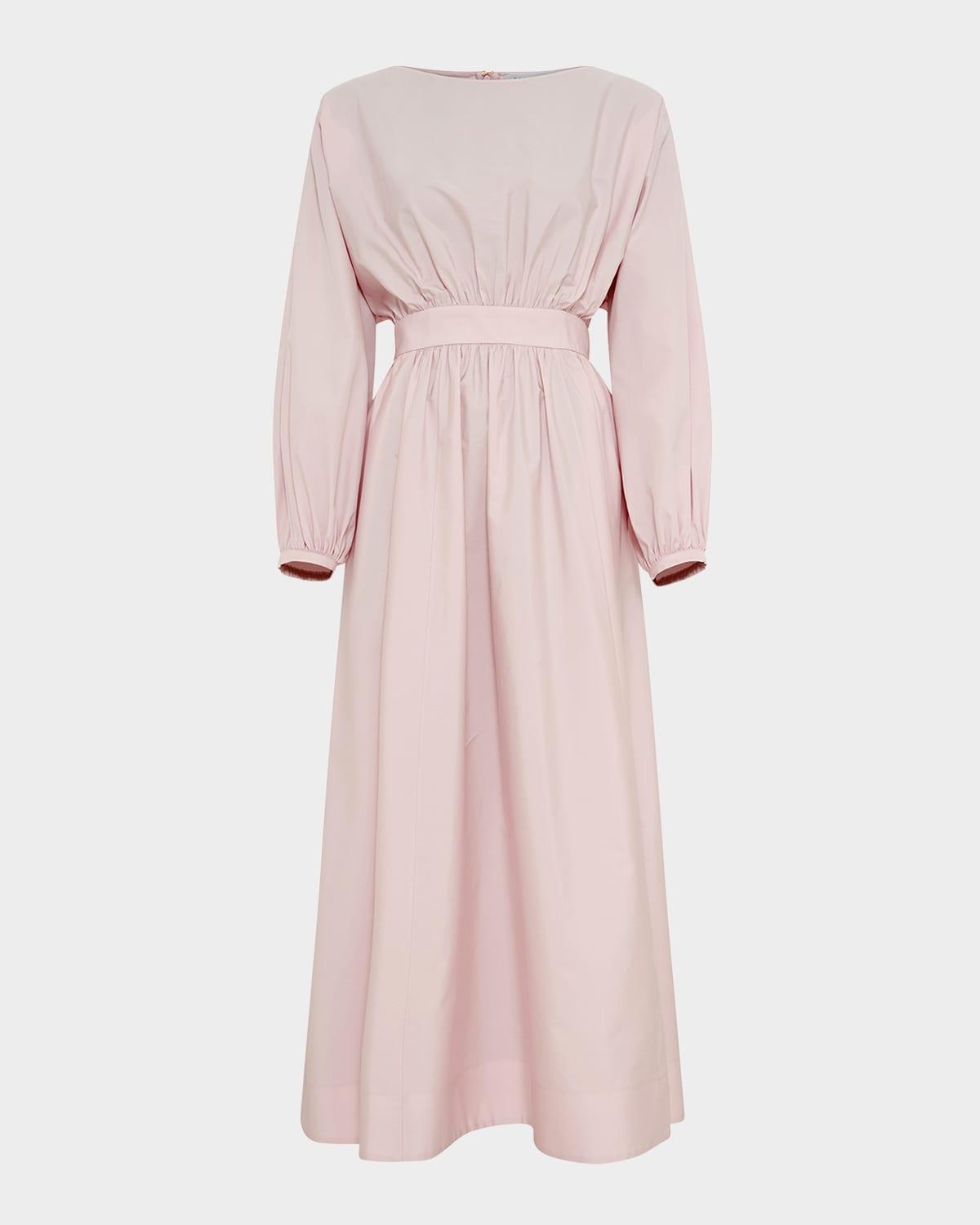 ahmose gathered long-sleeve maxi dress