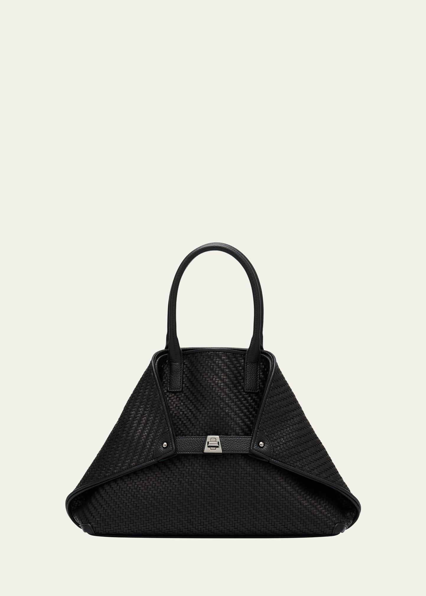 ai small plaid braided top-handle bag