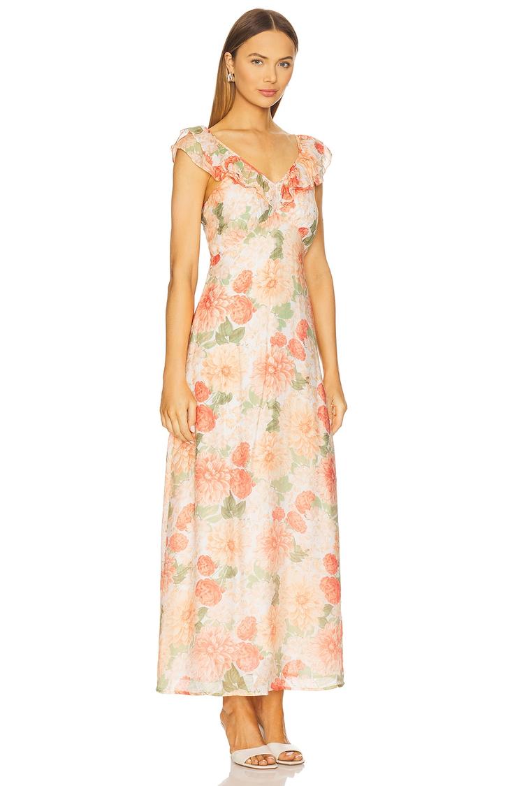 aida frill maxi dress