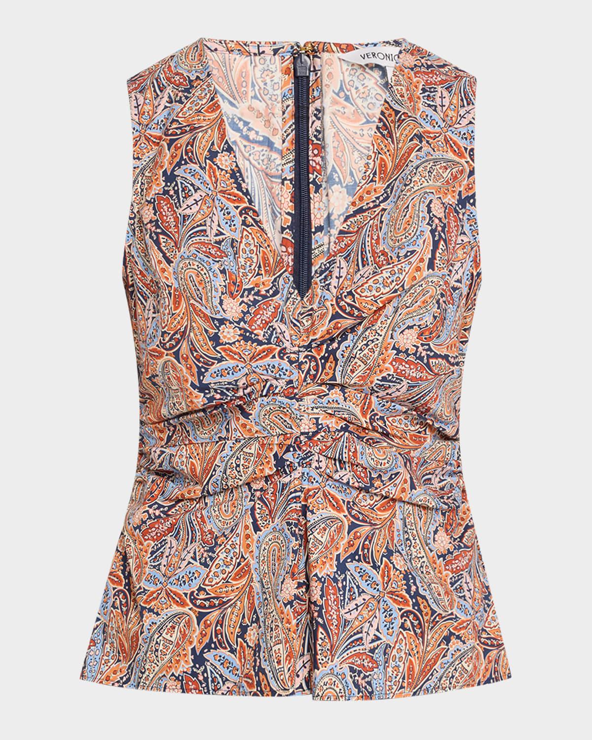 aiden sleeveless paisley top