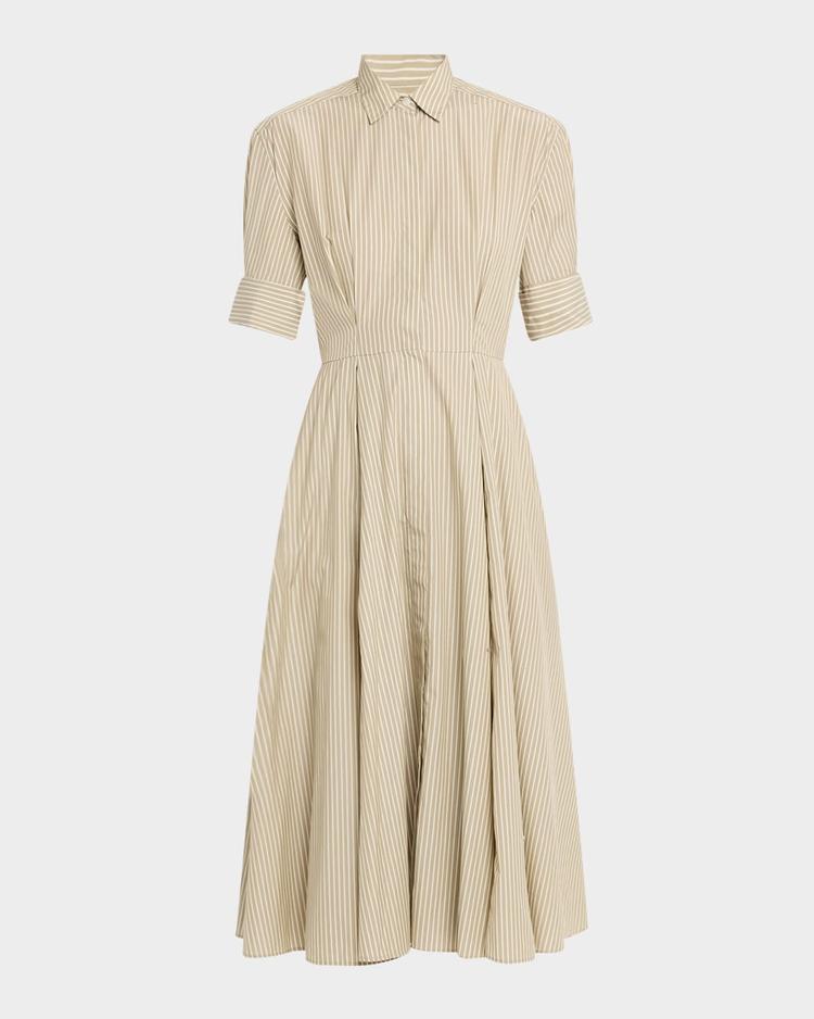aiden stripe poplin a-line dress