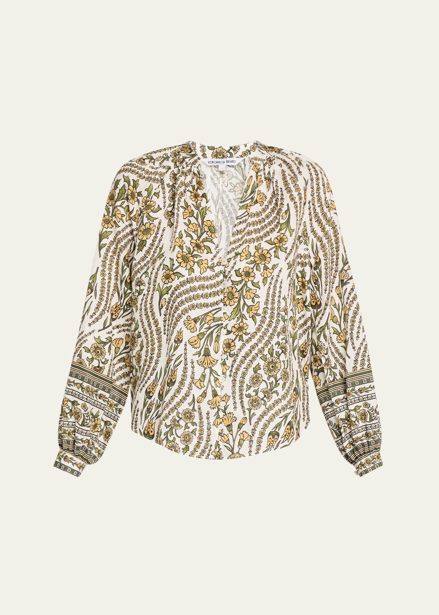 ailani printed long-sleeve top