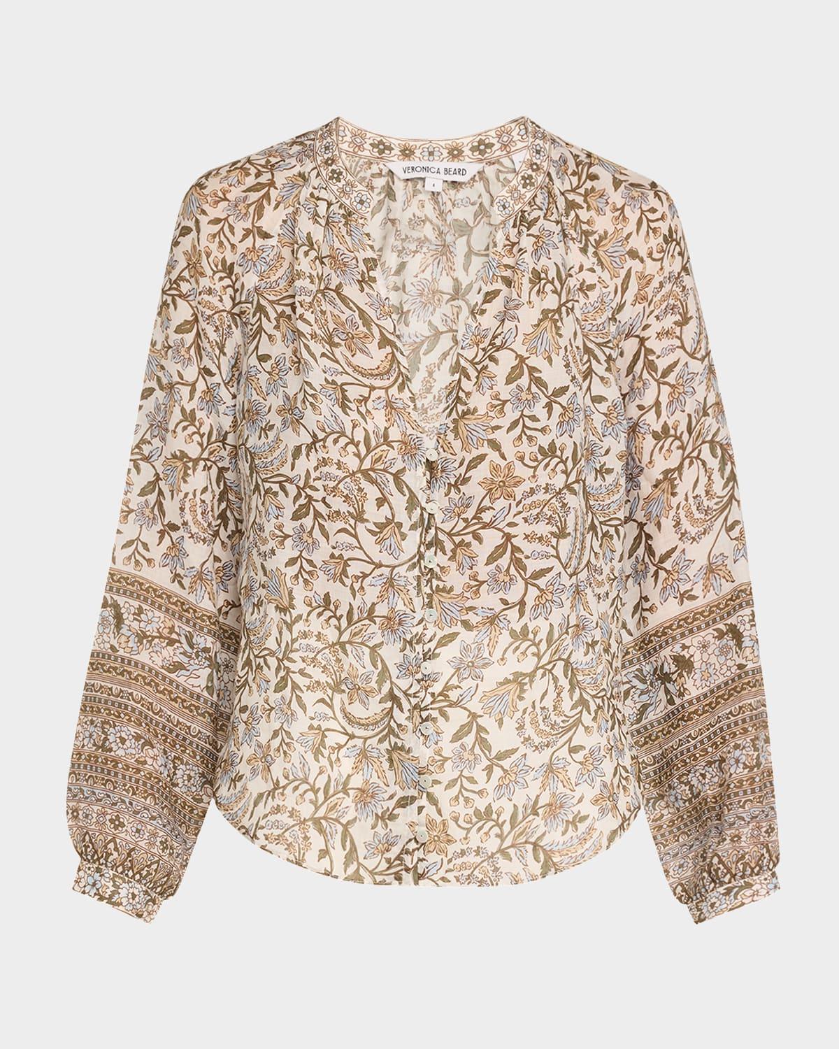 ailani printed long-sleeve top