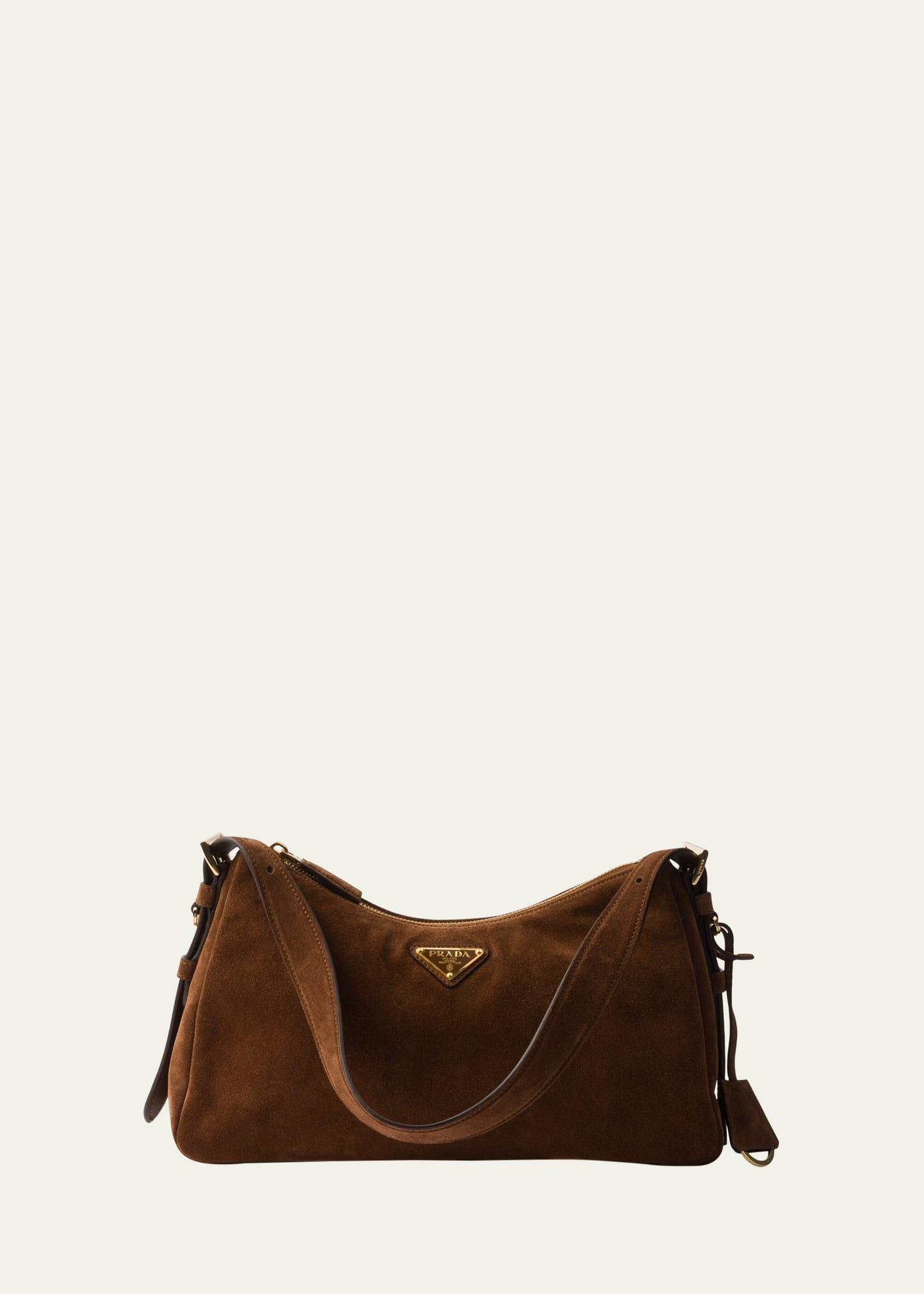 aimee medium zip suede shoulder bag