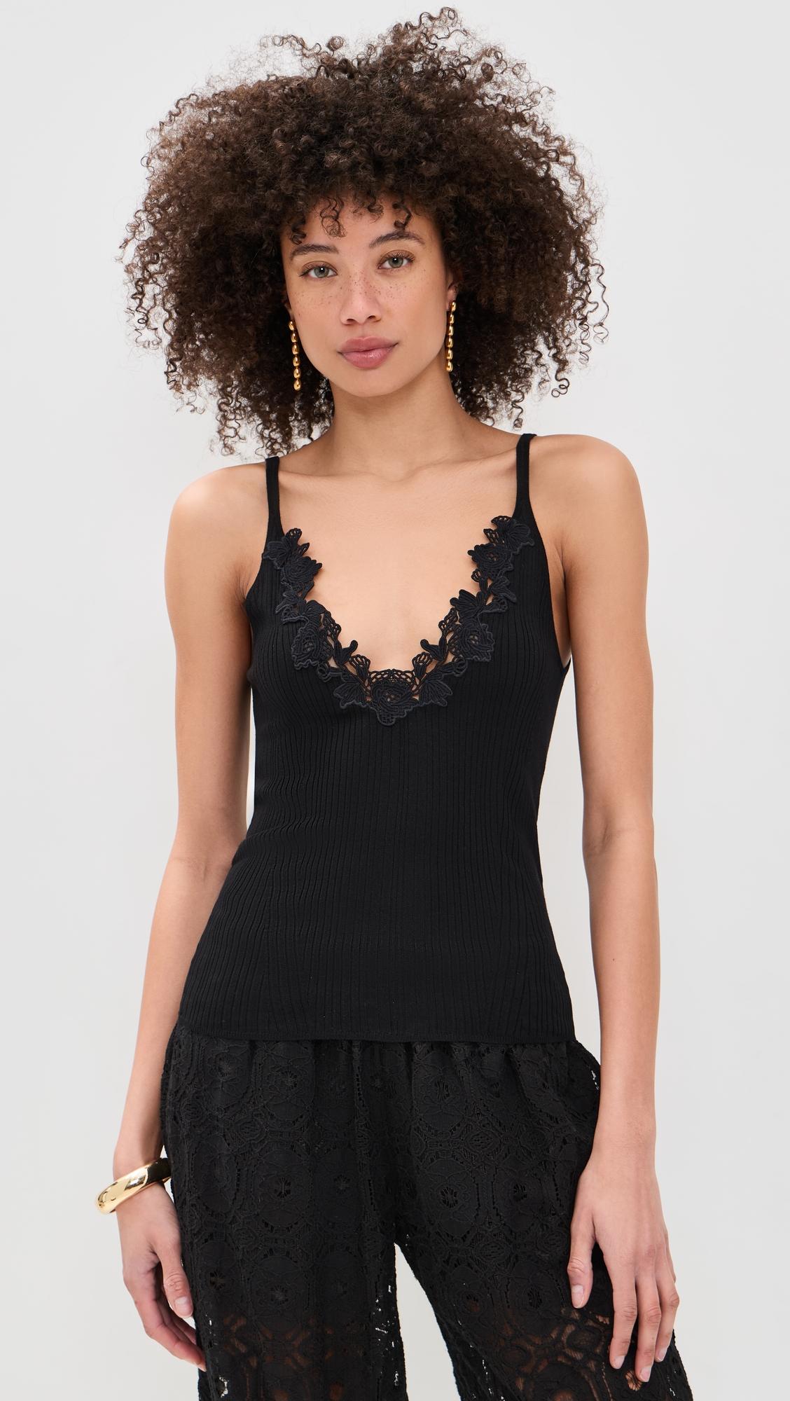 ainsley knit camisole with lace