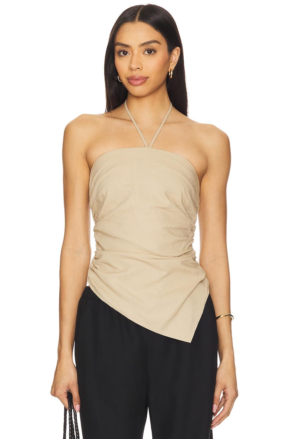 air linen asymmetrical halter top