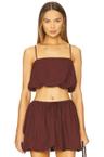 air linen bubble crop top