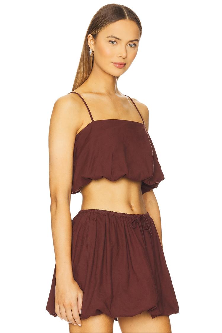air linen bubble crop top