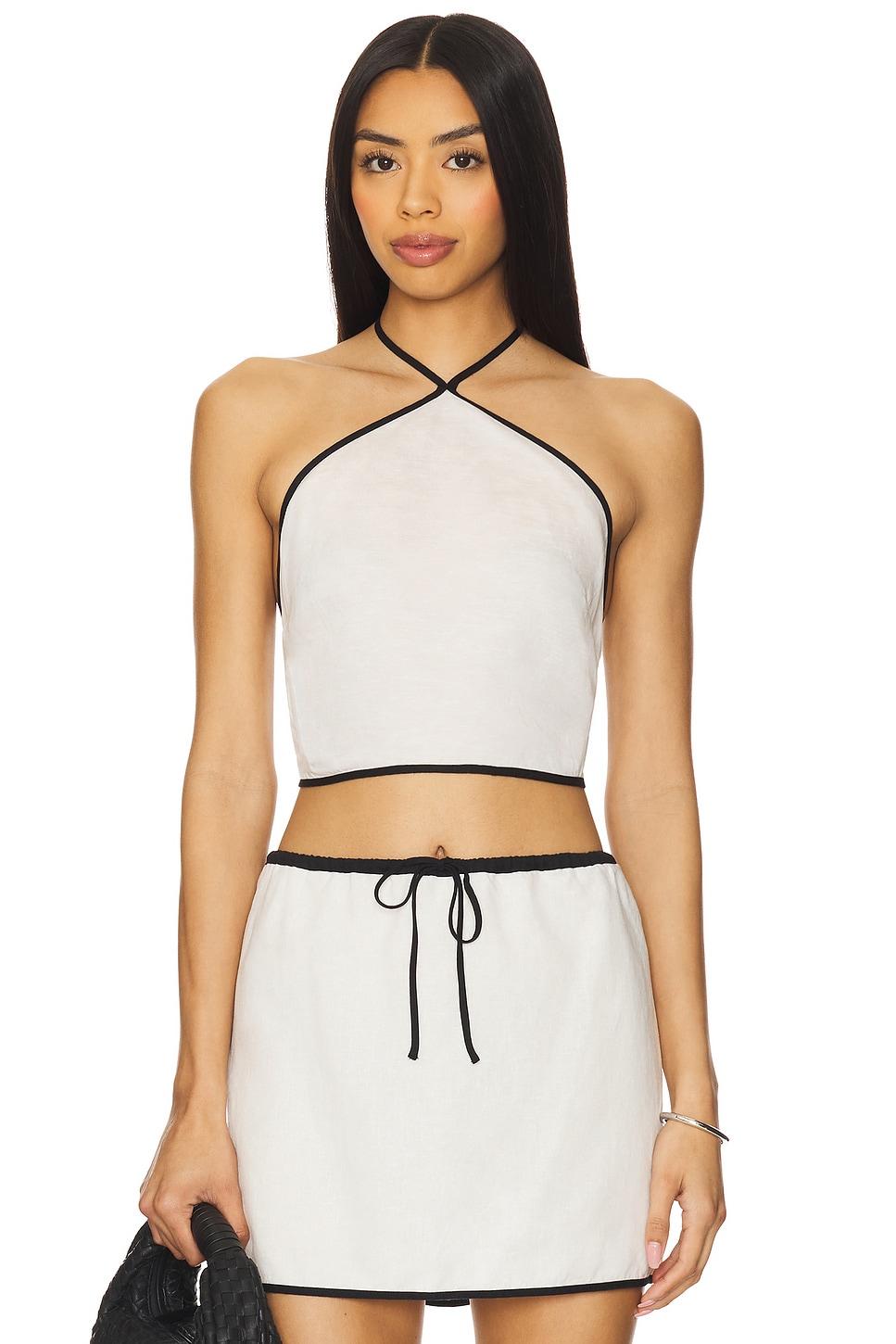 air linen cropped halter top