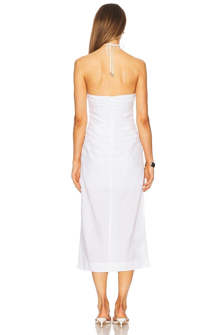 air linen ruched halter dress