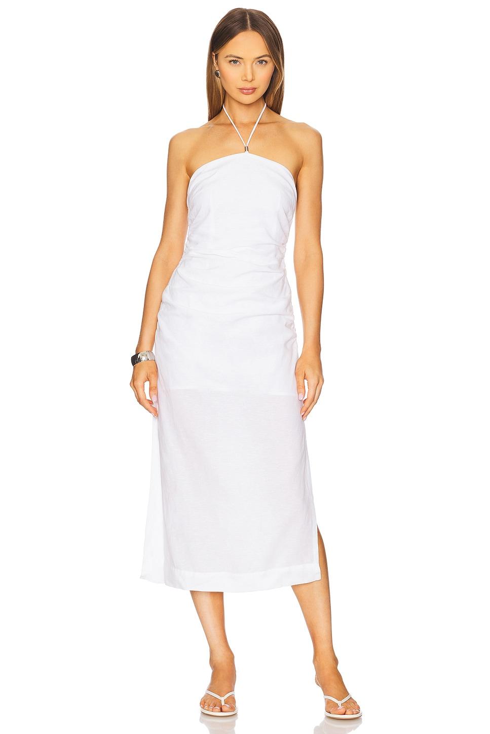 air linen ruched halter dress