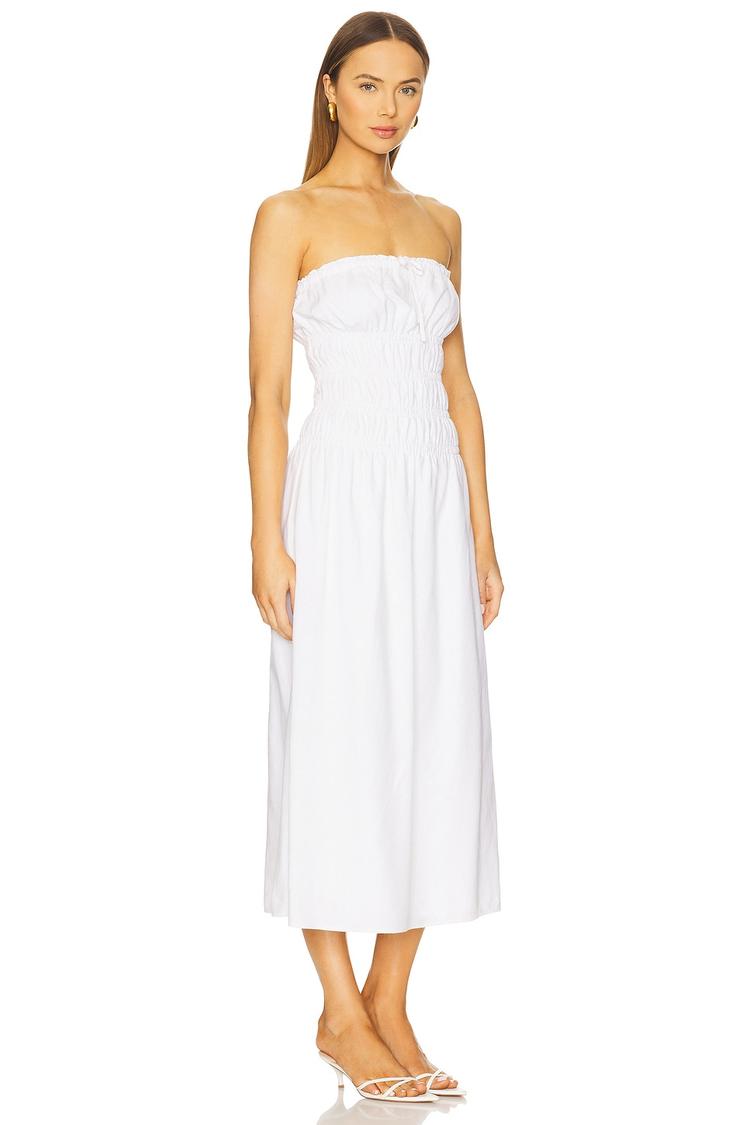 air linen smocked maxi dress
