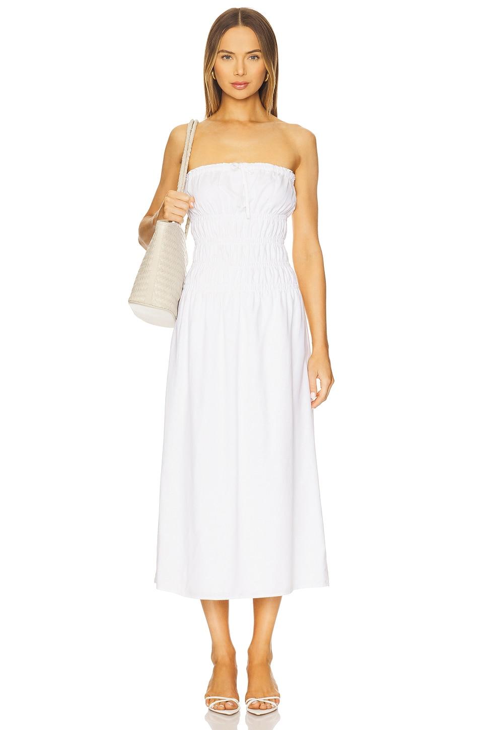 air linen smocked maxi dress