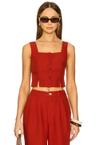 air linen square neck top