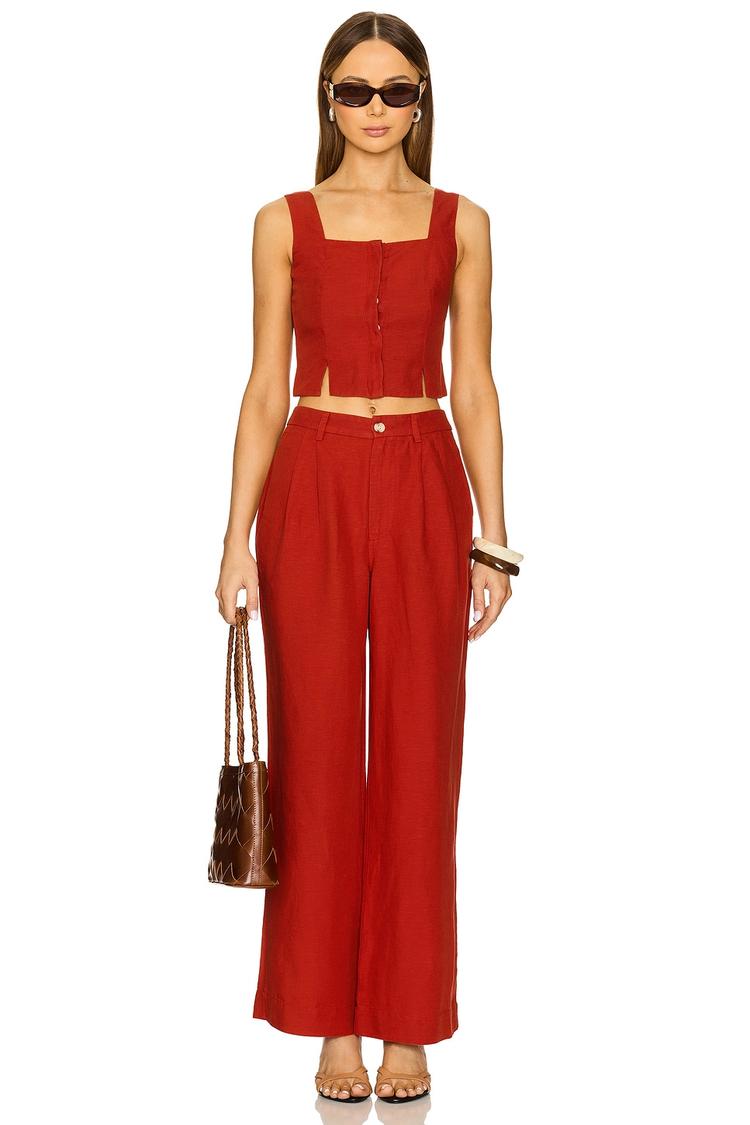 air linen square neck top