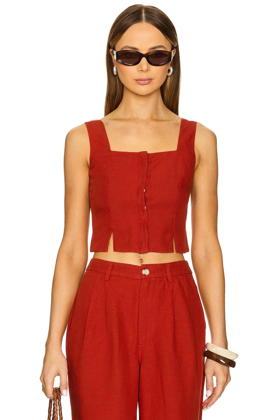 air linen square neck top