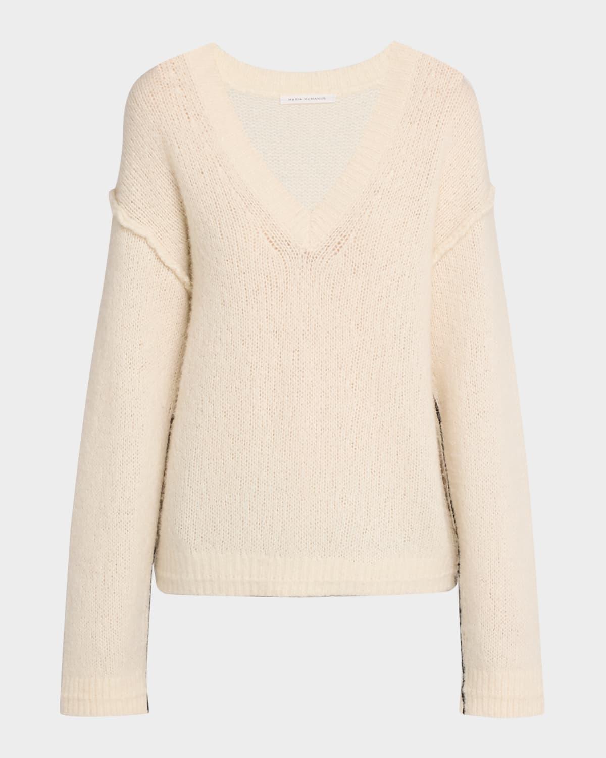 air spun cashmere knit v-neck sweater