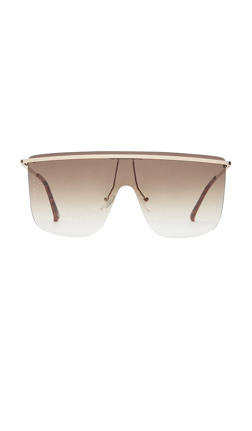 aire arcturus sunglasses in metallic gold.