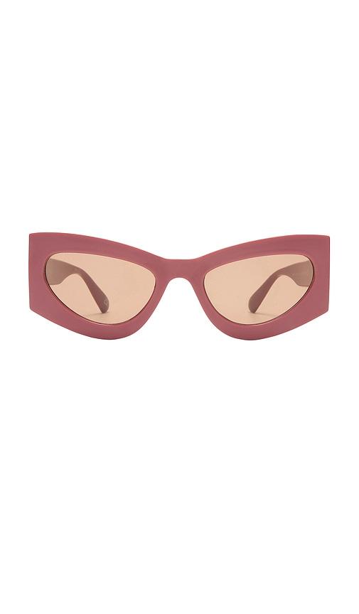 aire electra sunglasses in mauve.