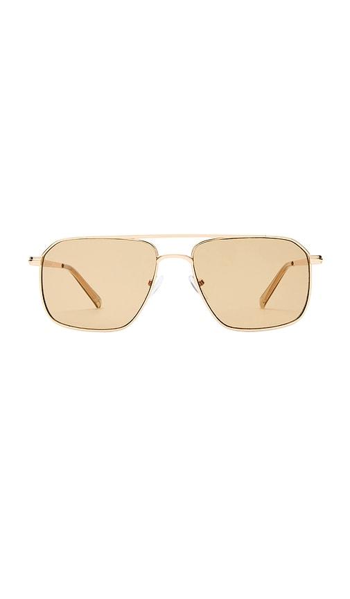 aire equator sunglasses in metallic gold.