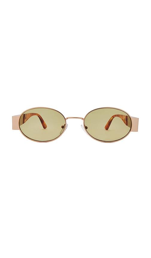 aire mars sunglasses in metallic gold.
