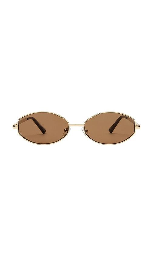 aire objective sunglasses in metallic gold.