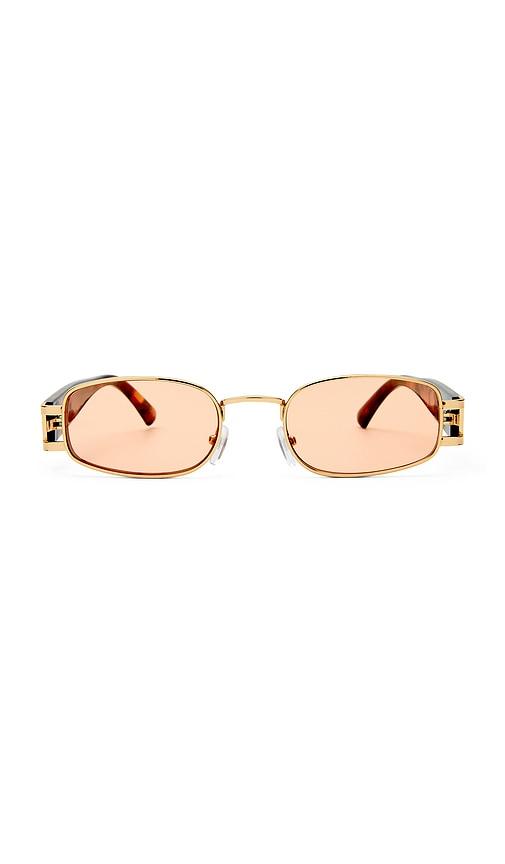 aire sirius sunglasses in metallic gold.