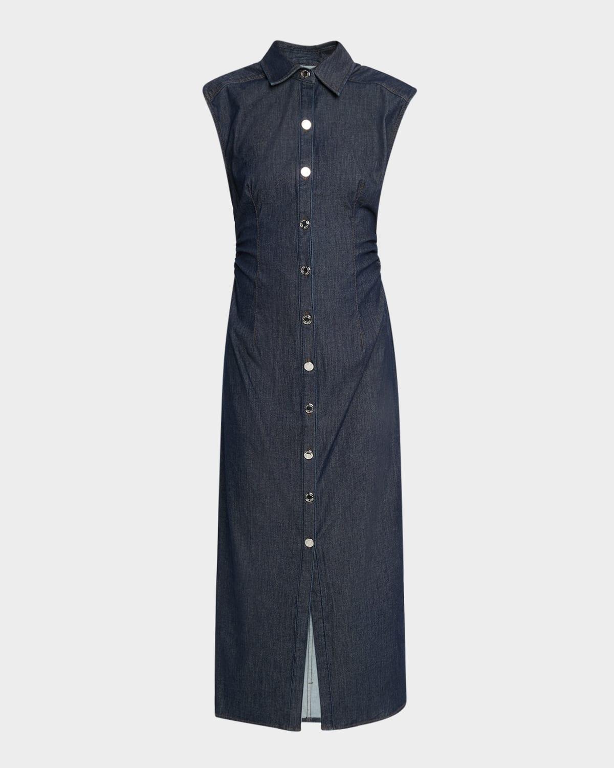 airflex leah button-front midi dress