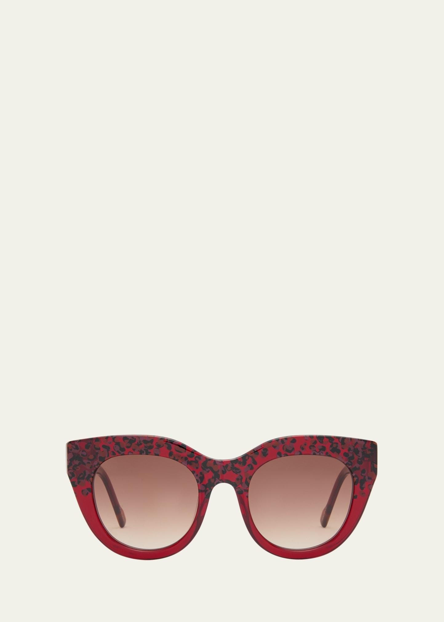 airy canary ii red acetate cat-eye sunglasses