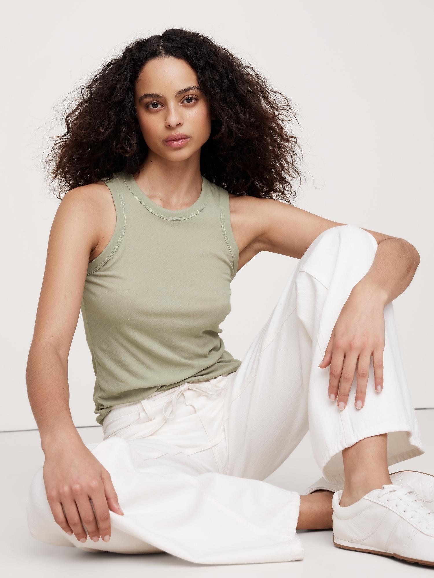 airy cotton crepe tank