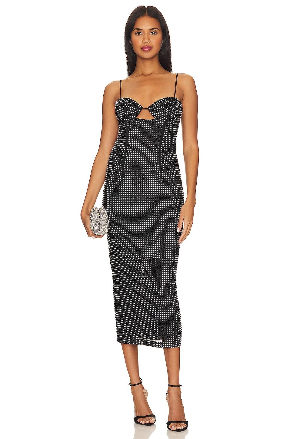 aisha diamonte midi dress
