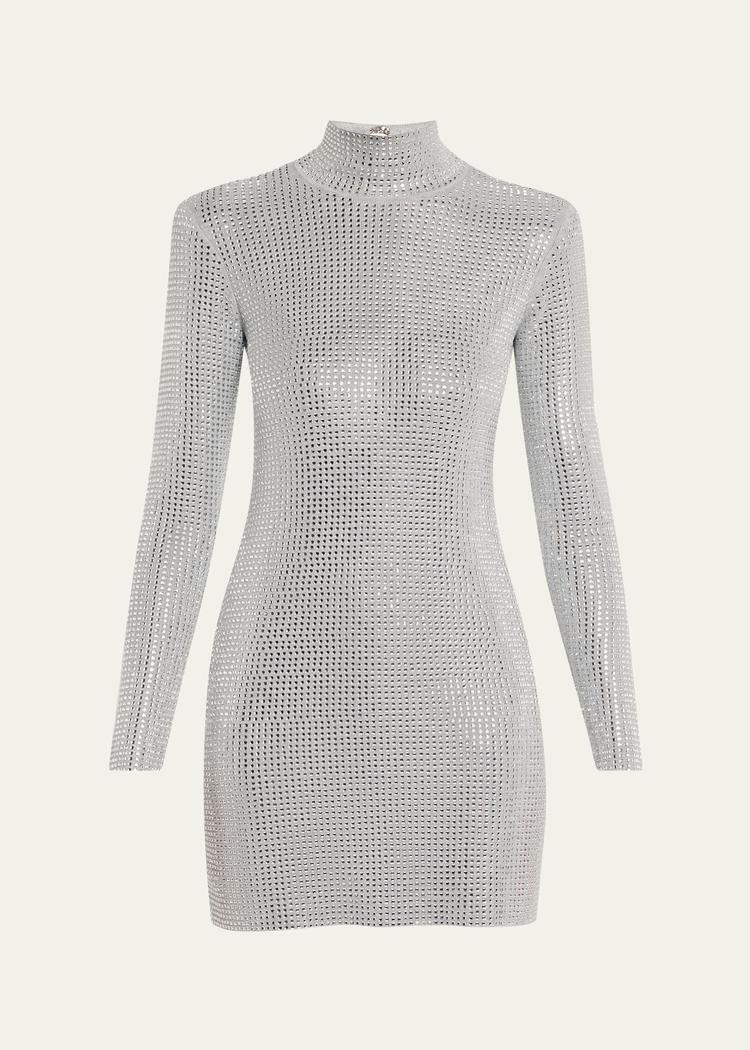 aisling embellished mock-neck mini dress