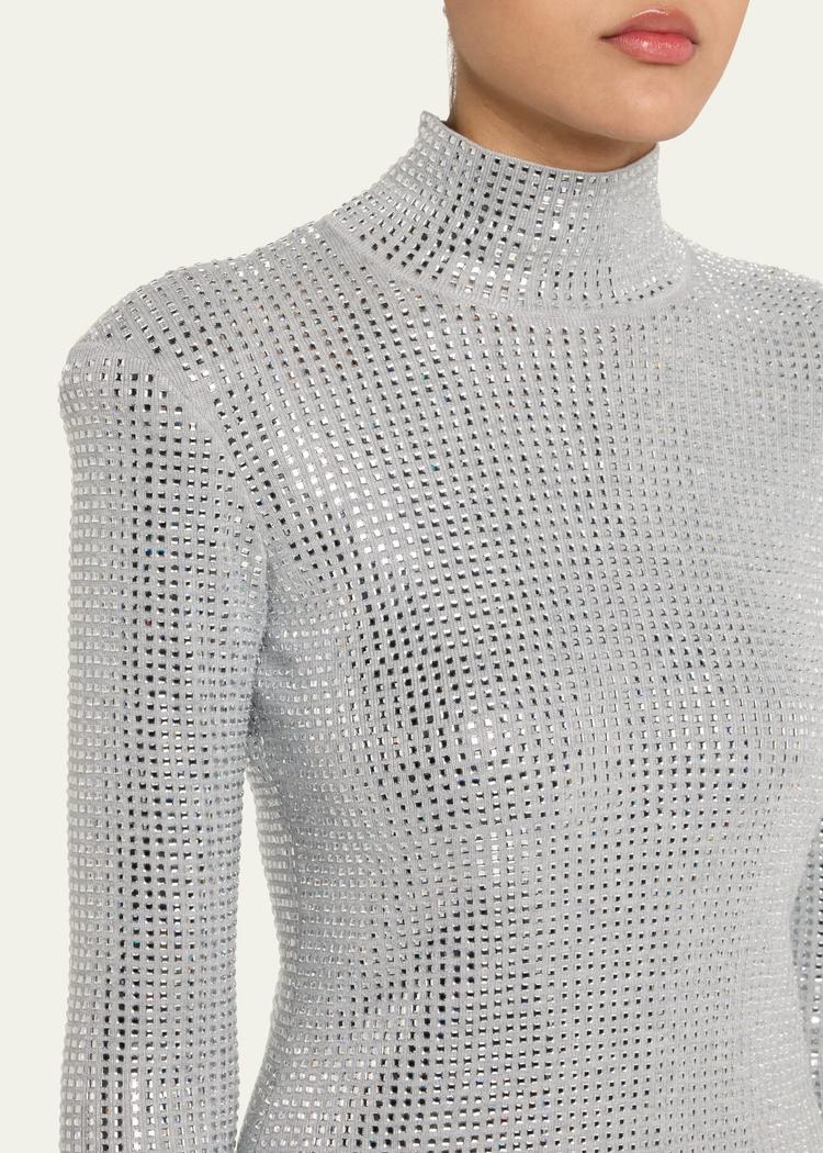 aisling embellished mock-neck mini dress