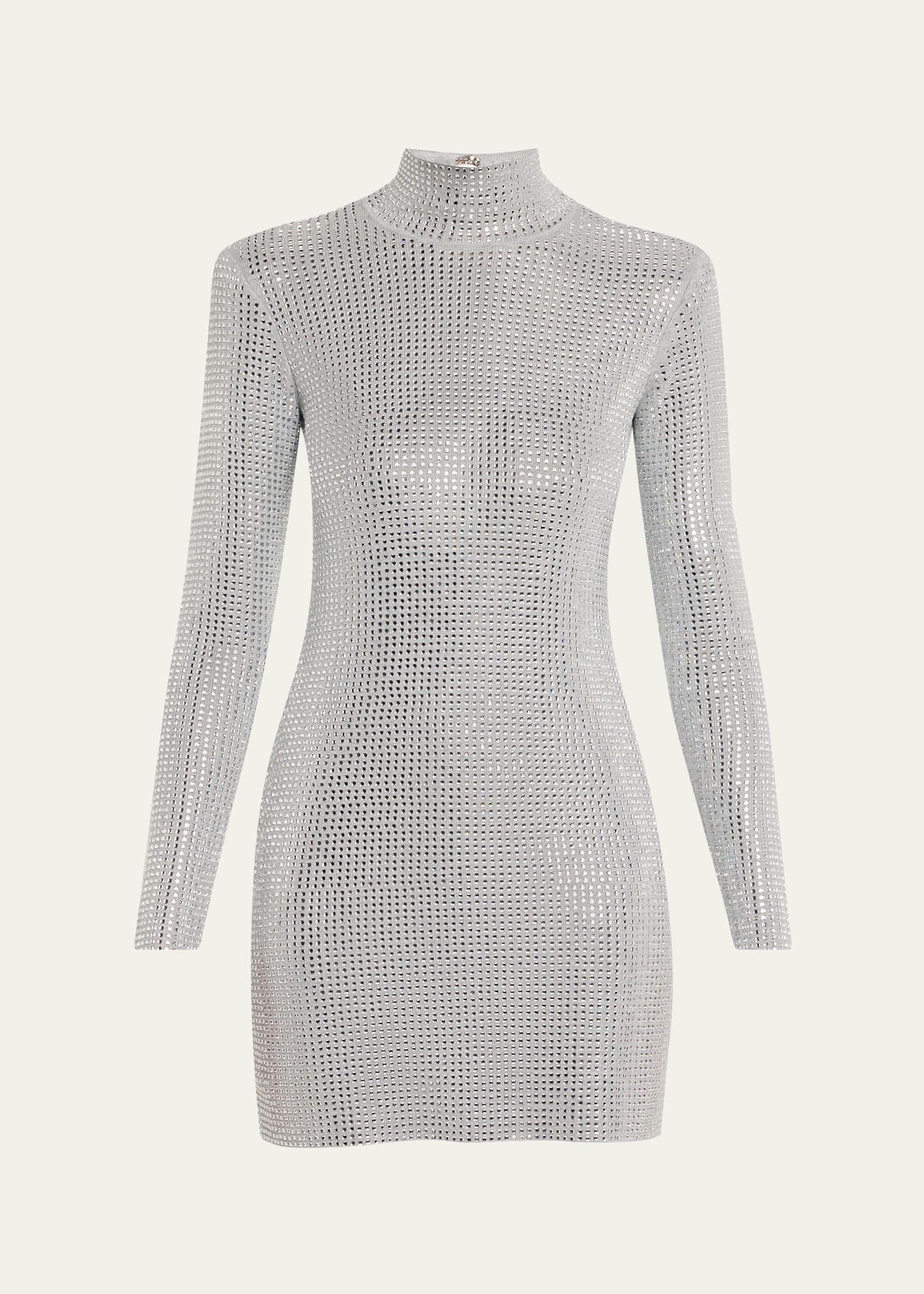 aisling embellished mock-neck mini dress
