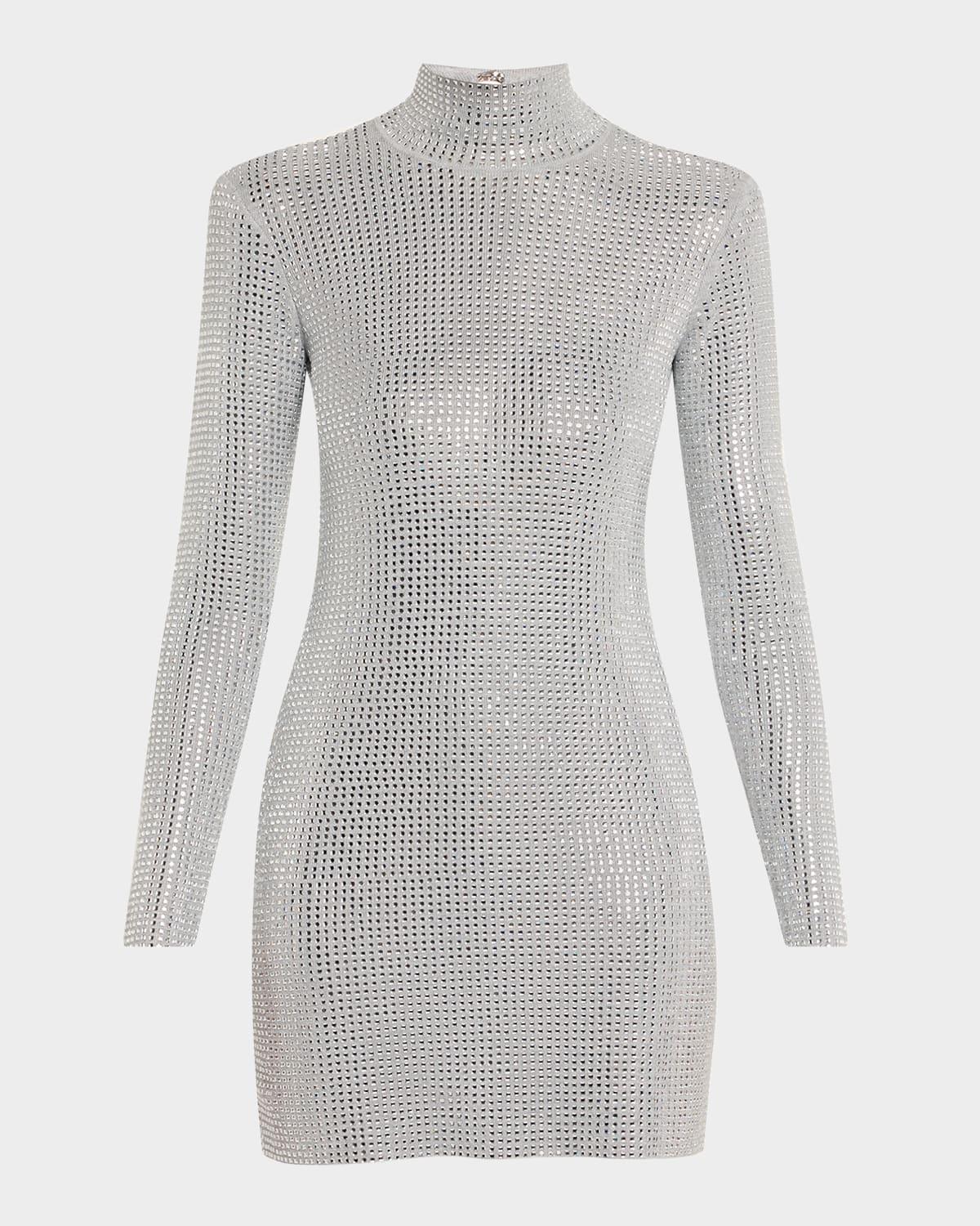 aisling embellished mock-neck mini dress