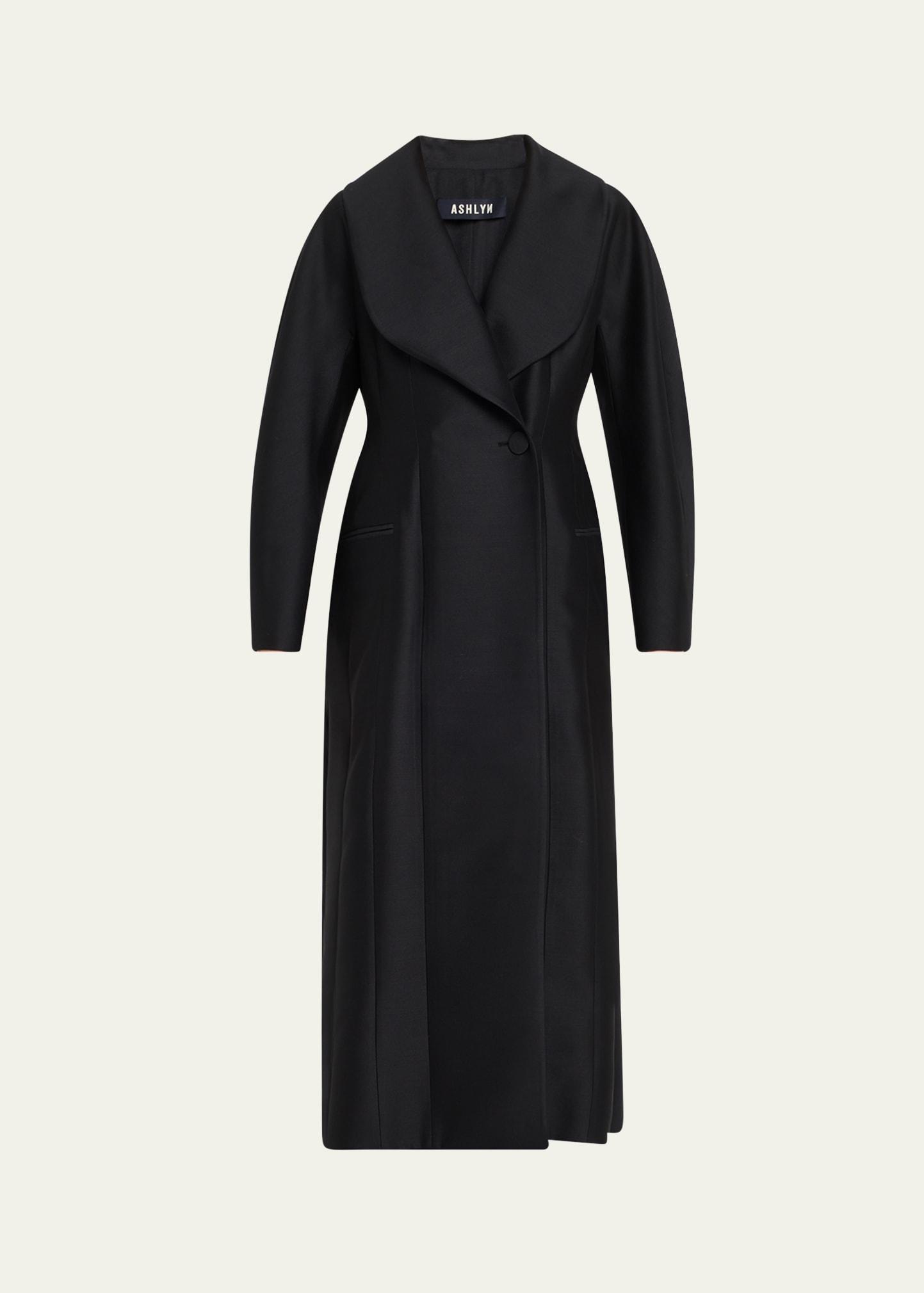 aislinn wool silk coat dress