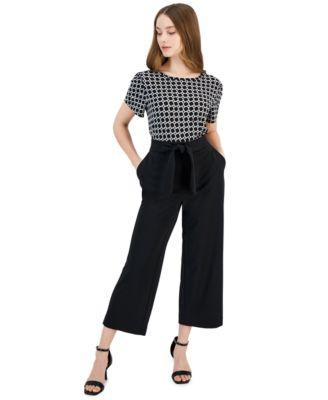 ak anne klein petite tulip sleeve top wide leg pants