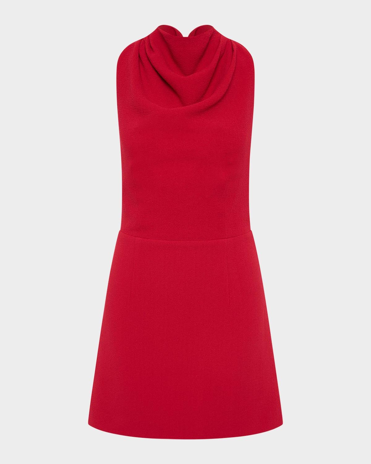 akari cowl-neck twist back mini dress