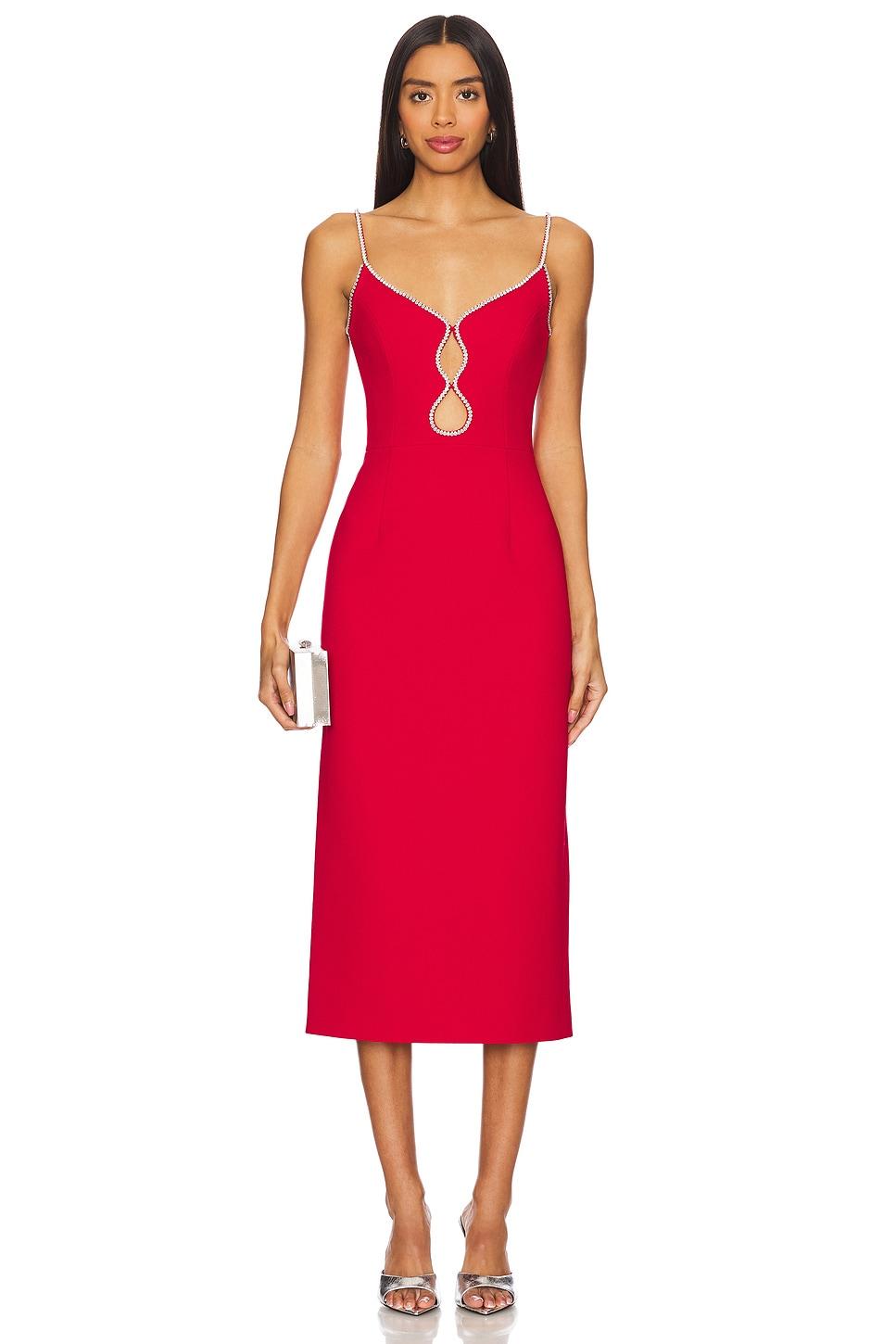 akari strap midi dress