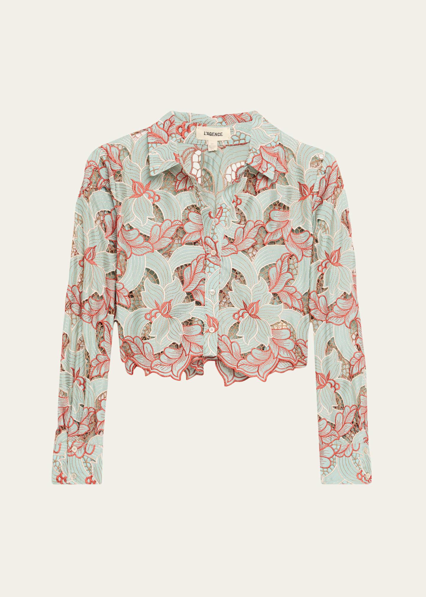 akemi cropped button-front shirt