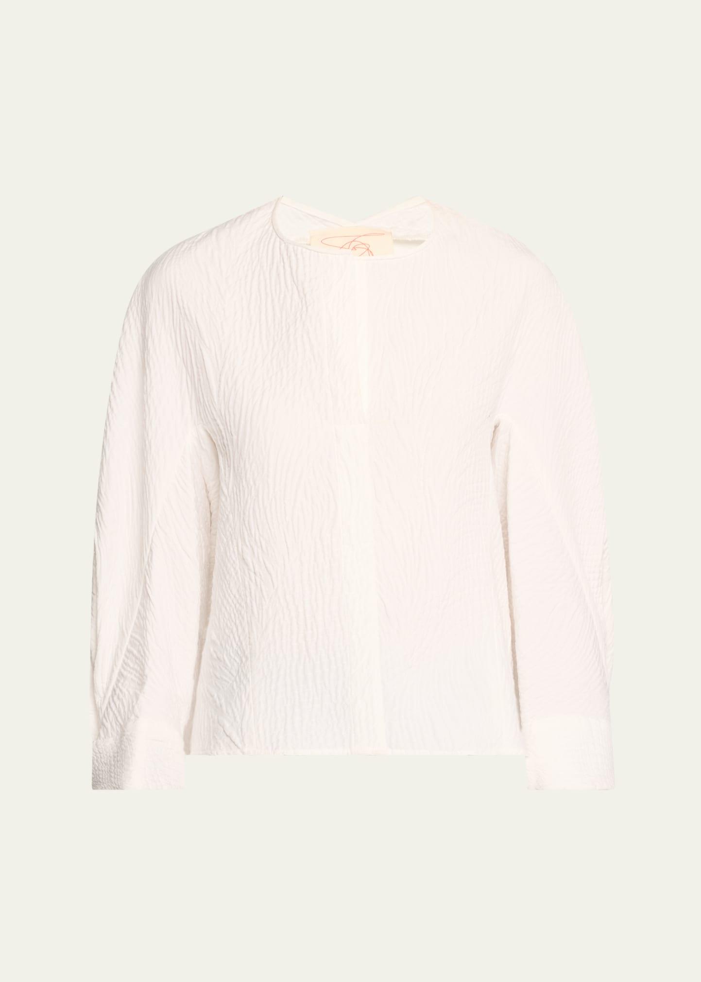 akeo textured cotton blouse