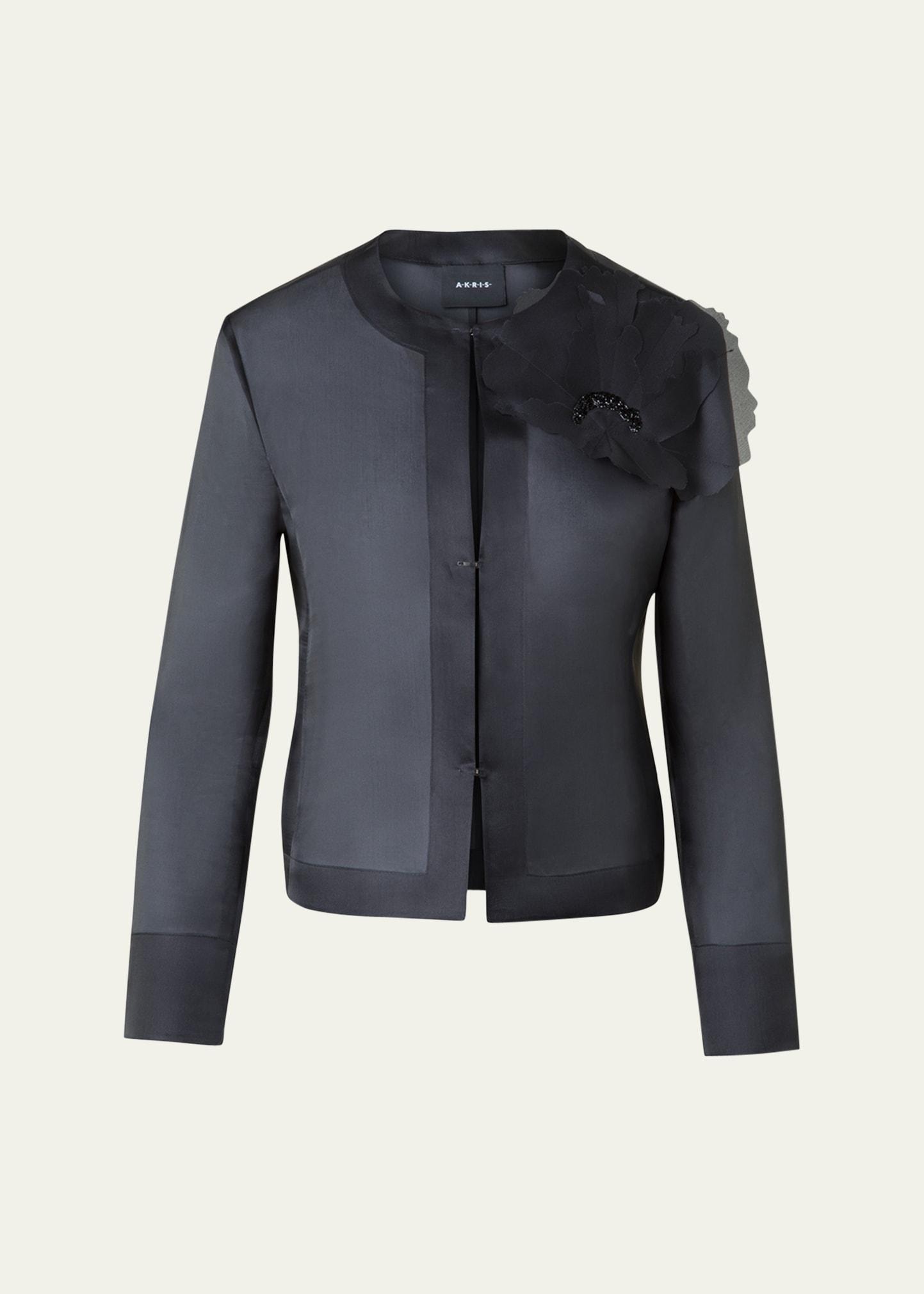 akio 3d anemone silk organza jacket