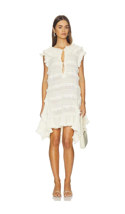 aknvas nora dress in cream.